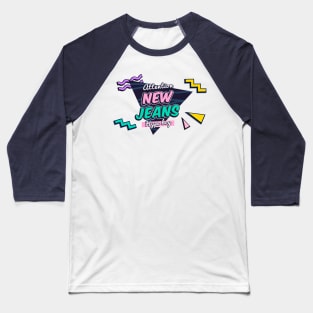 New Jeans retro attention hype boy text | Morcaworks Baseball T-Shirt